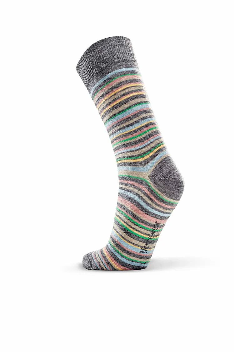 Fine Line Stripe Merino Crew Socks