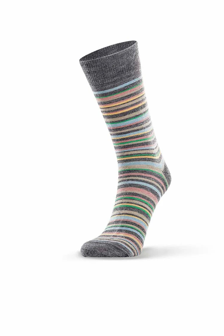 Fine Line Stripe Merino Crew Socks - The Sockery
