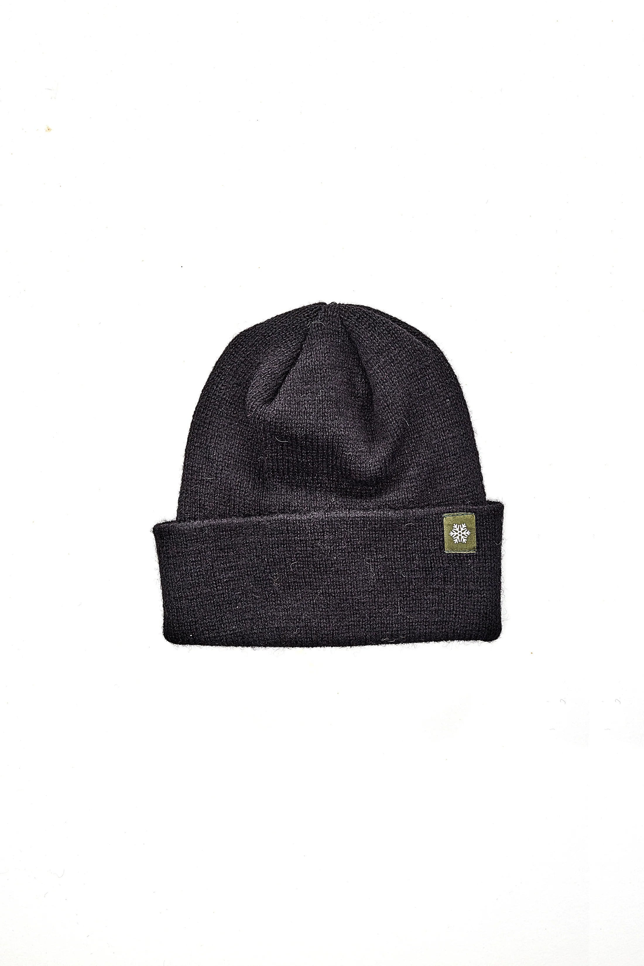100% Wool Beanie "Hudson" in Black