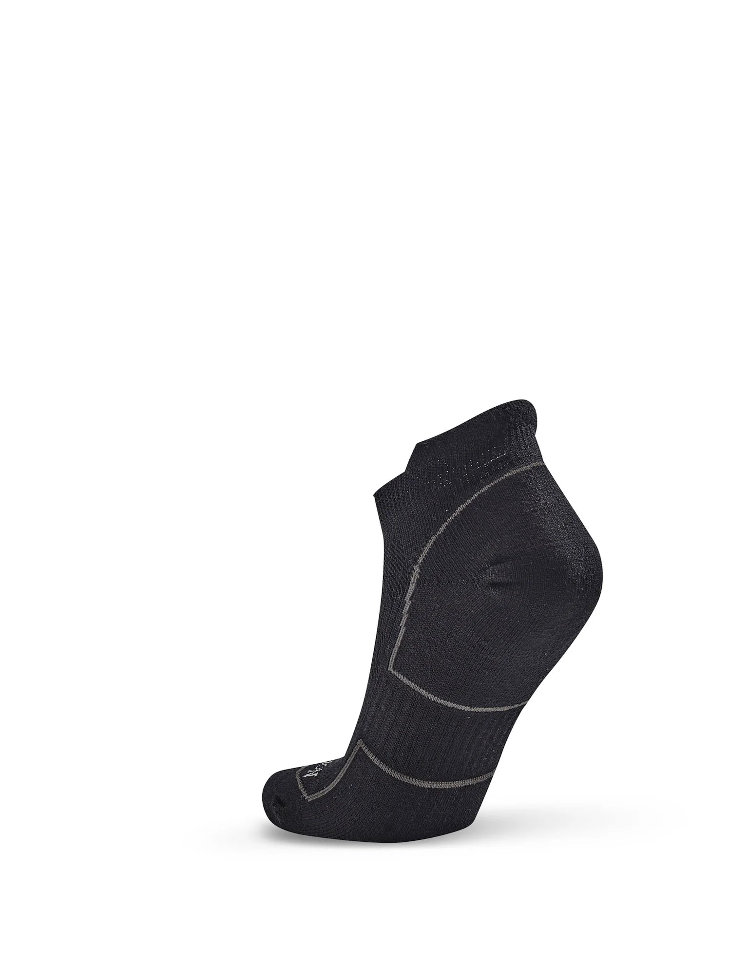 Black ankle sock on a white background