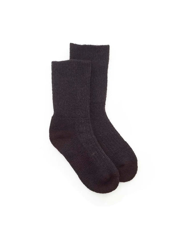 Premium Possum and Merino Wool Crew Socks in Black