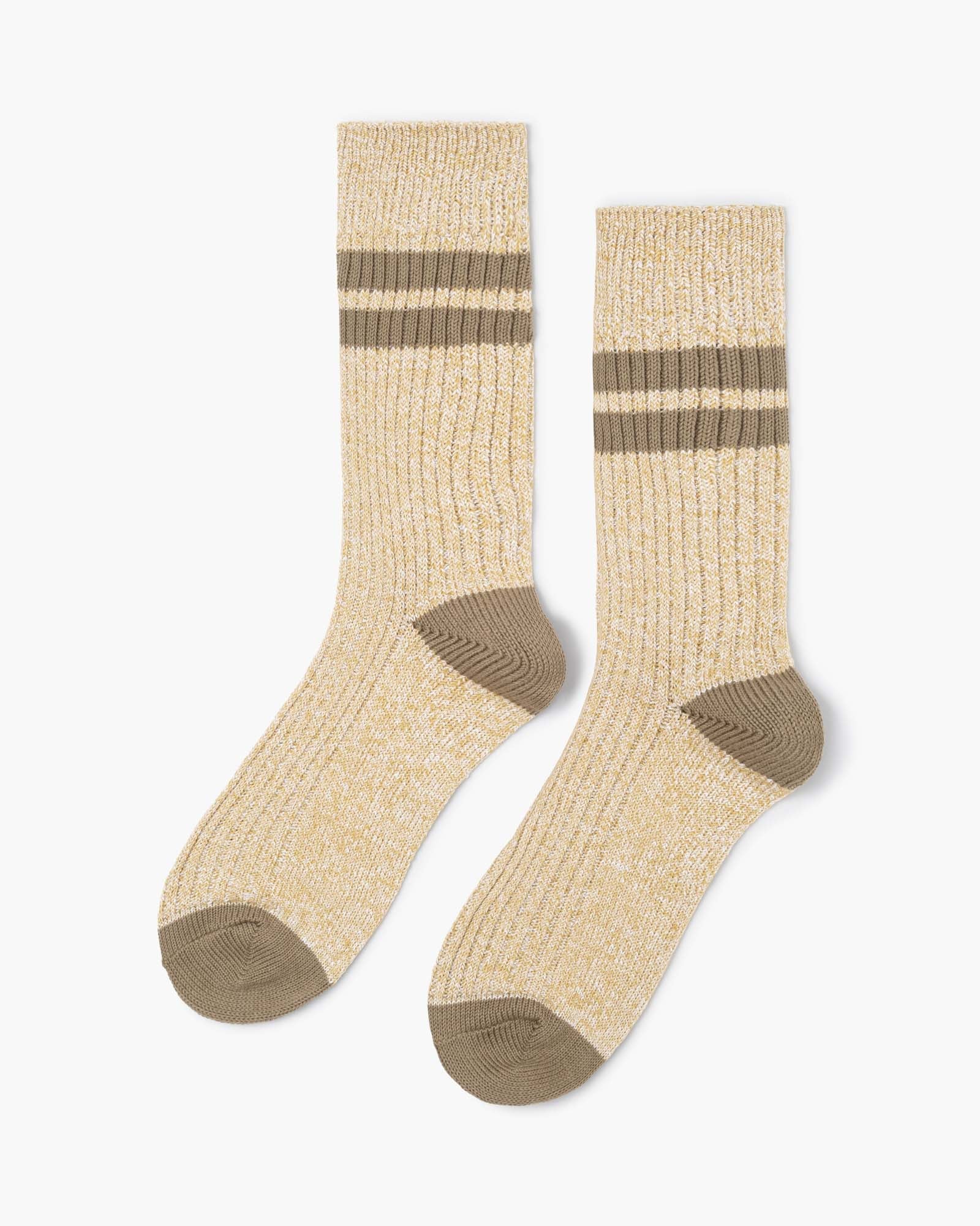 Collage Rib Crew Crew Socks in Beige