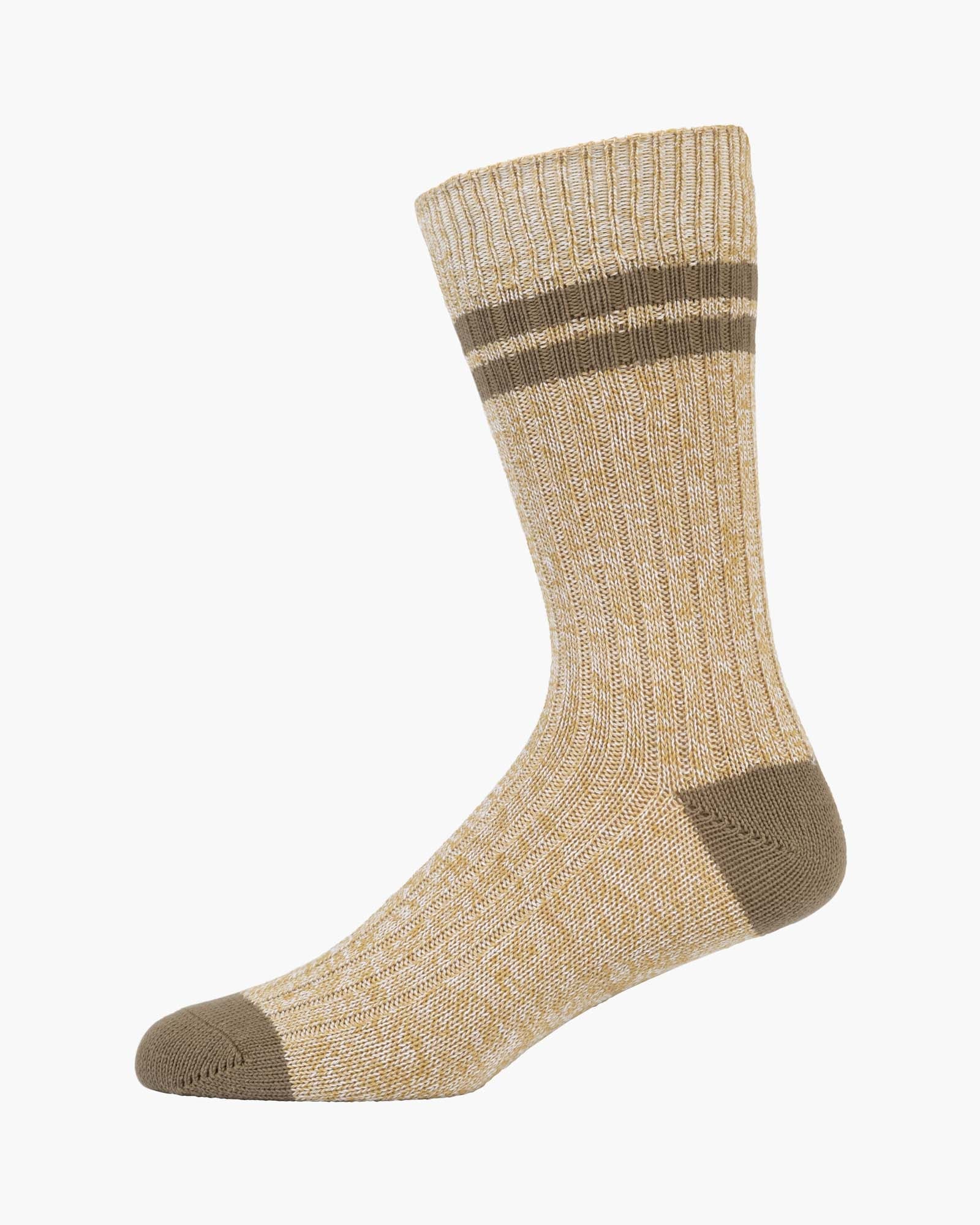 Collage Rib Crew Crew Socks in Beige