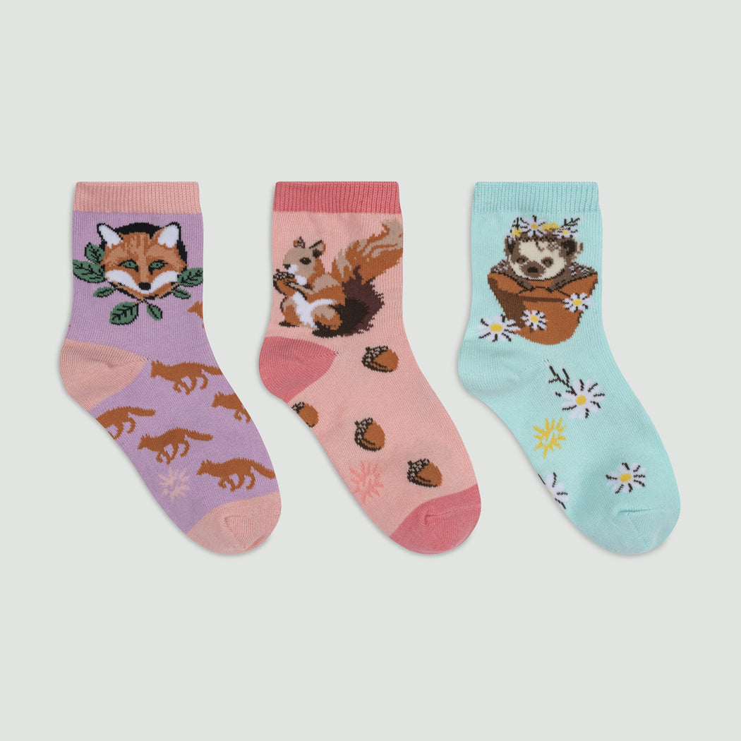 My Dear Hedgehog Kids Crew Sock - 3 Pack - The Sockery