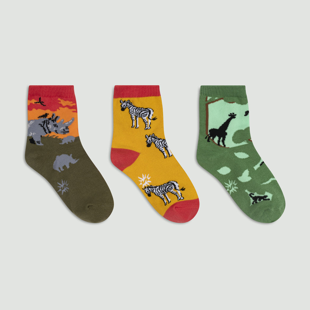 Rhino-Corn Kids Crew Socks - 3 Pack