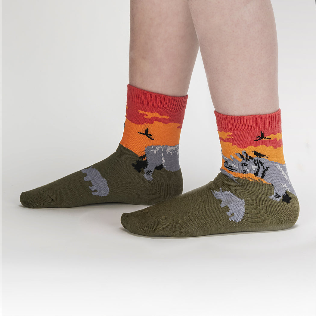 Rhino-Corn Kids Crew Socks - 3 Pack