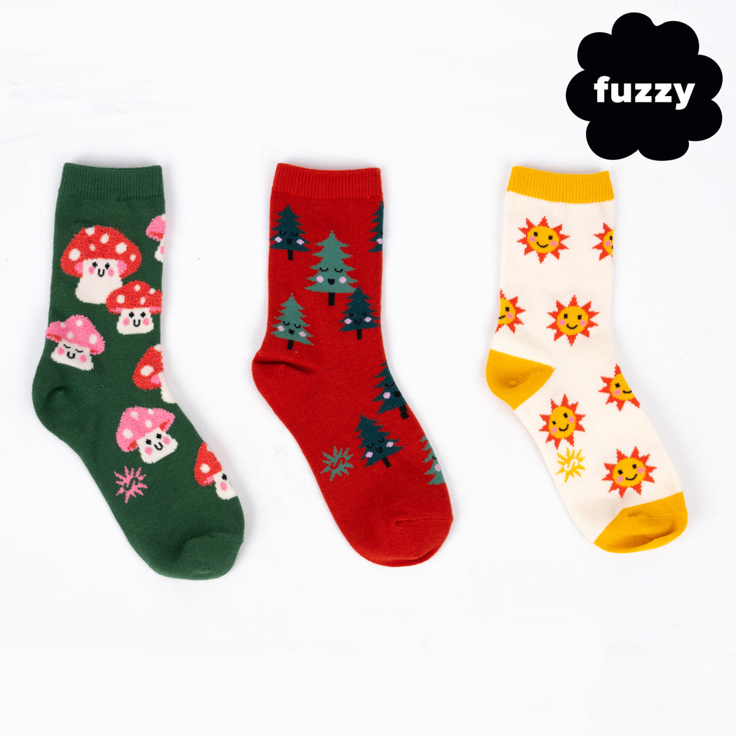 Mellow Mushrooms Kids Crew Sock - 3 Pack