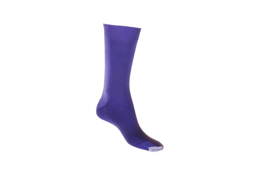 Cotton Crew Sock with Tough Toe in Purple - Aussie Made - The Sockery