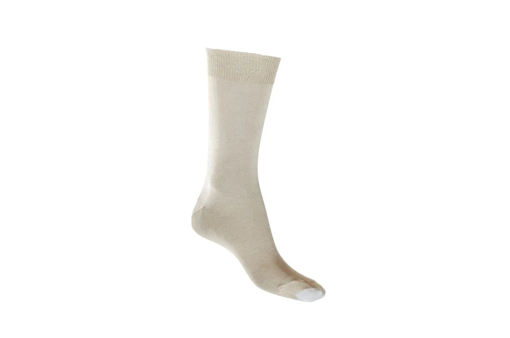 Cotton Crew Sock with Tough Toe in Putty - Aussie Made- The Sockery