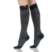 Pinstripe Charcoal & White Compression Knee Highs