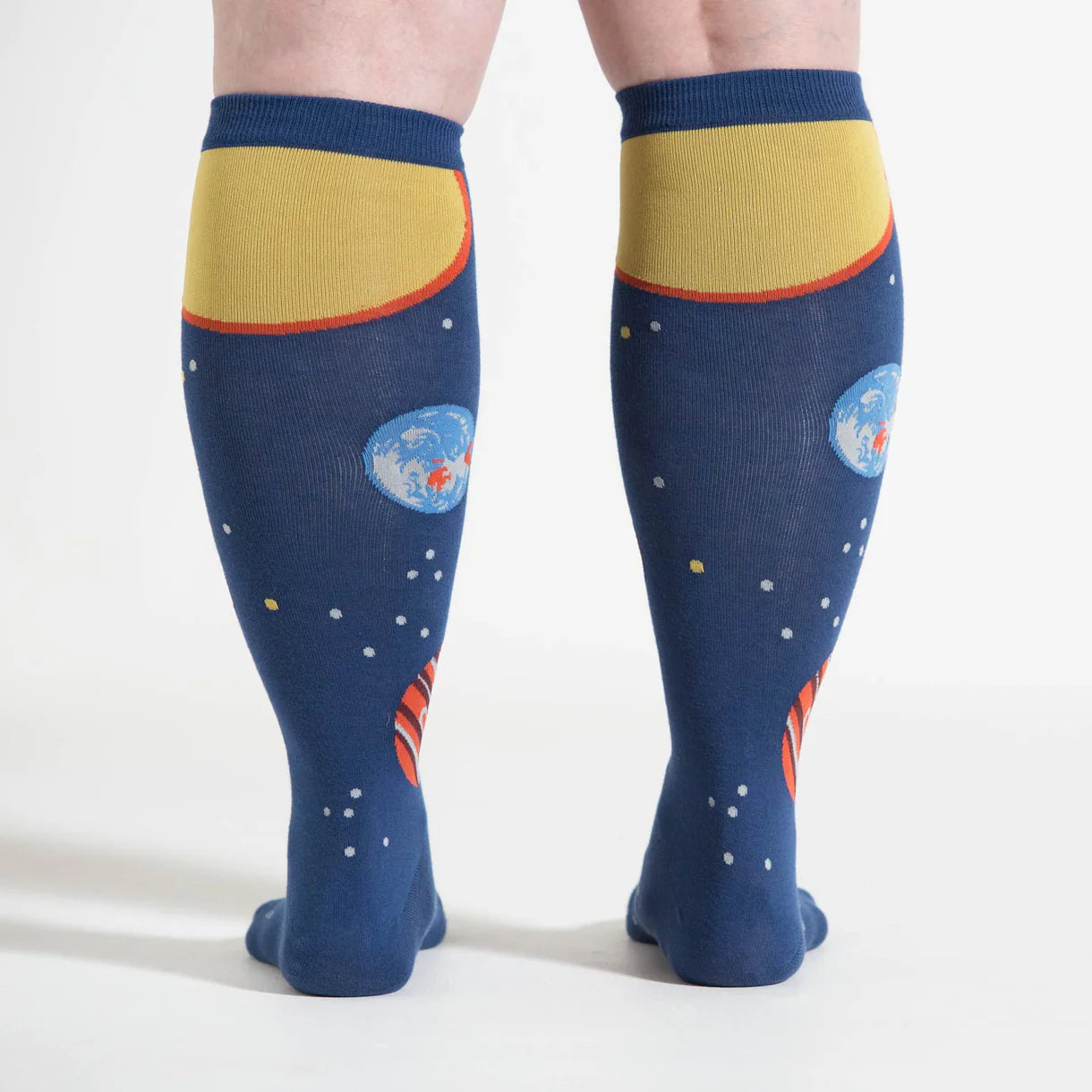 Planets Knee High Sock in Extra Stretchy for Wide Calves