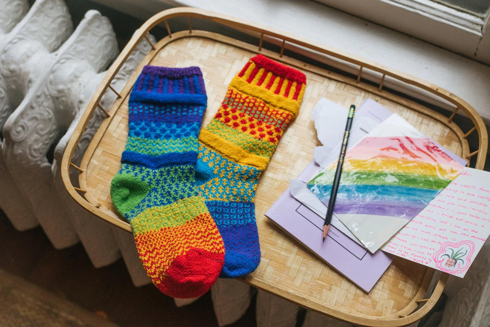 Rainbow Recycled Cotton Crew Socks - The Sockery