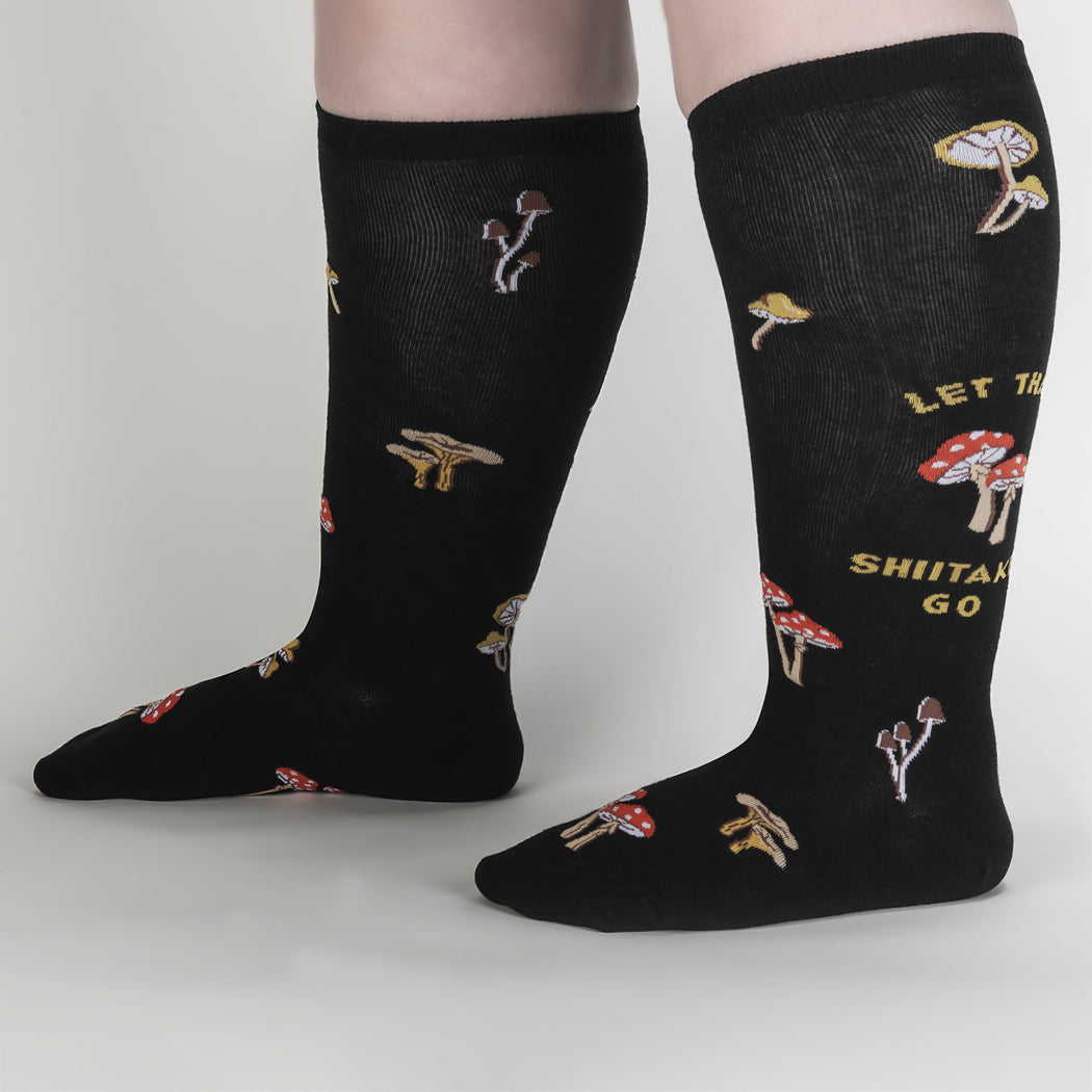Let That Shiitake Go Knee High Sock in Extra Stretchy for Wide Calves