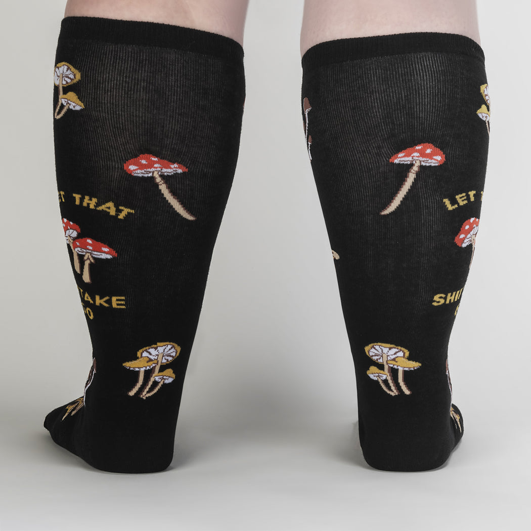 Let That Shiitake Go Knee High Sock in Extra Stretchy for Wide Calves