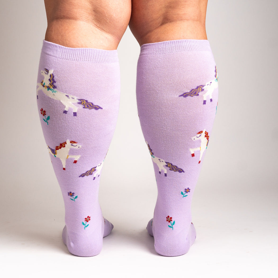 Prancing Around Knee High Sock in Extra Stretchy for Wide Calves - The Sockery