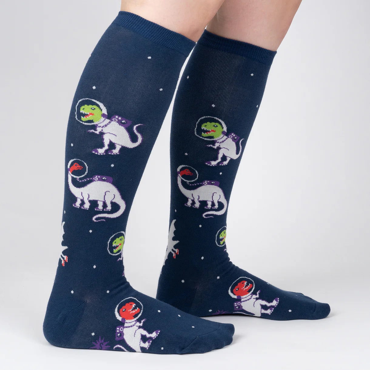 I need Space Women's Knee High Socks in Extra Stretchy for Wide Calves and Glow in the Dark - The Sockery