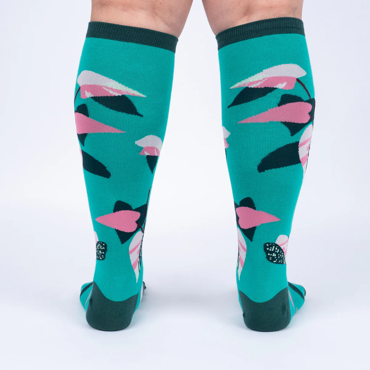 Philodendron Knee High Socks in Extra Stretchy for Wide Calves