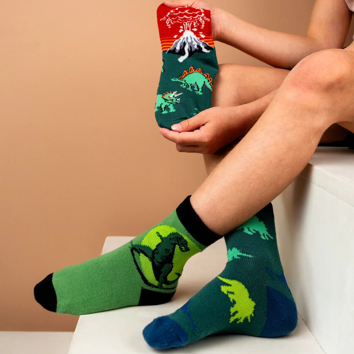 Dinosaur Days Kid's Crew Sock - 3 Pack - Glow in the Dark
