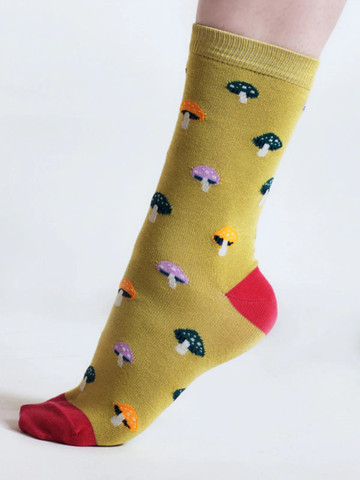 Valeriana Mushroom Bamboo and Organic Cotton Womens Crew Socks