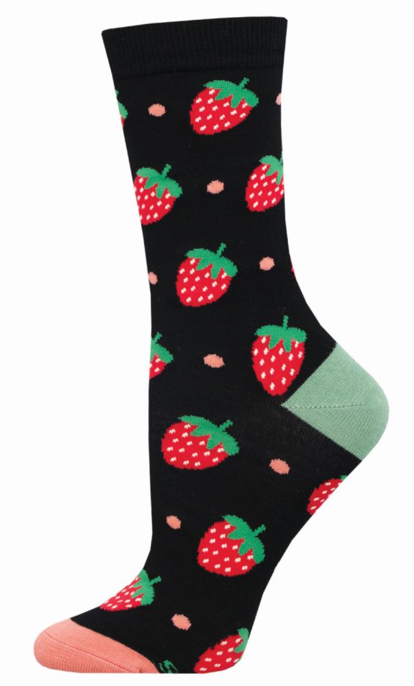 Strawberry Delight Women's Bamboo Crew Sock - The Sockery