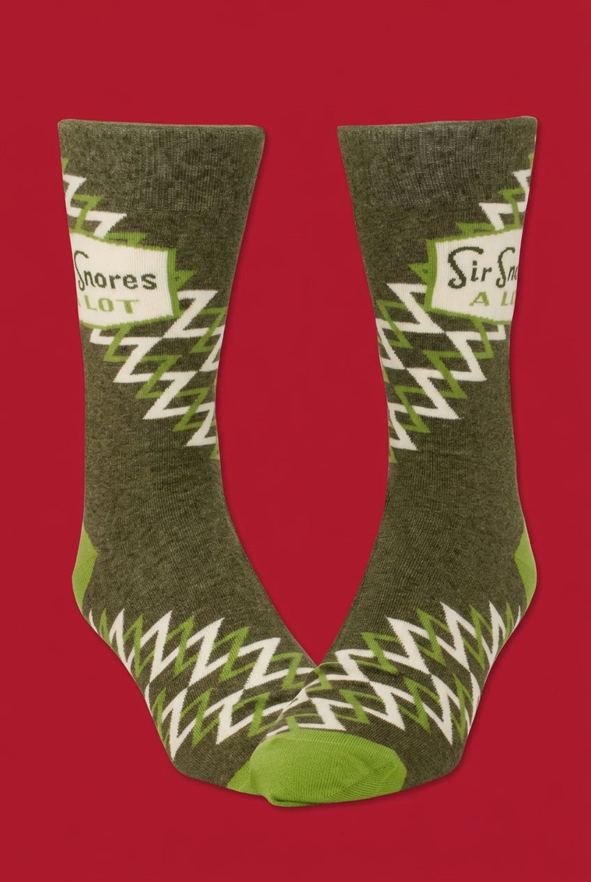 Sir Snores A Lot Men's Crew Socks