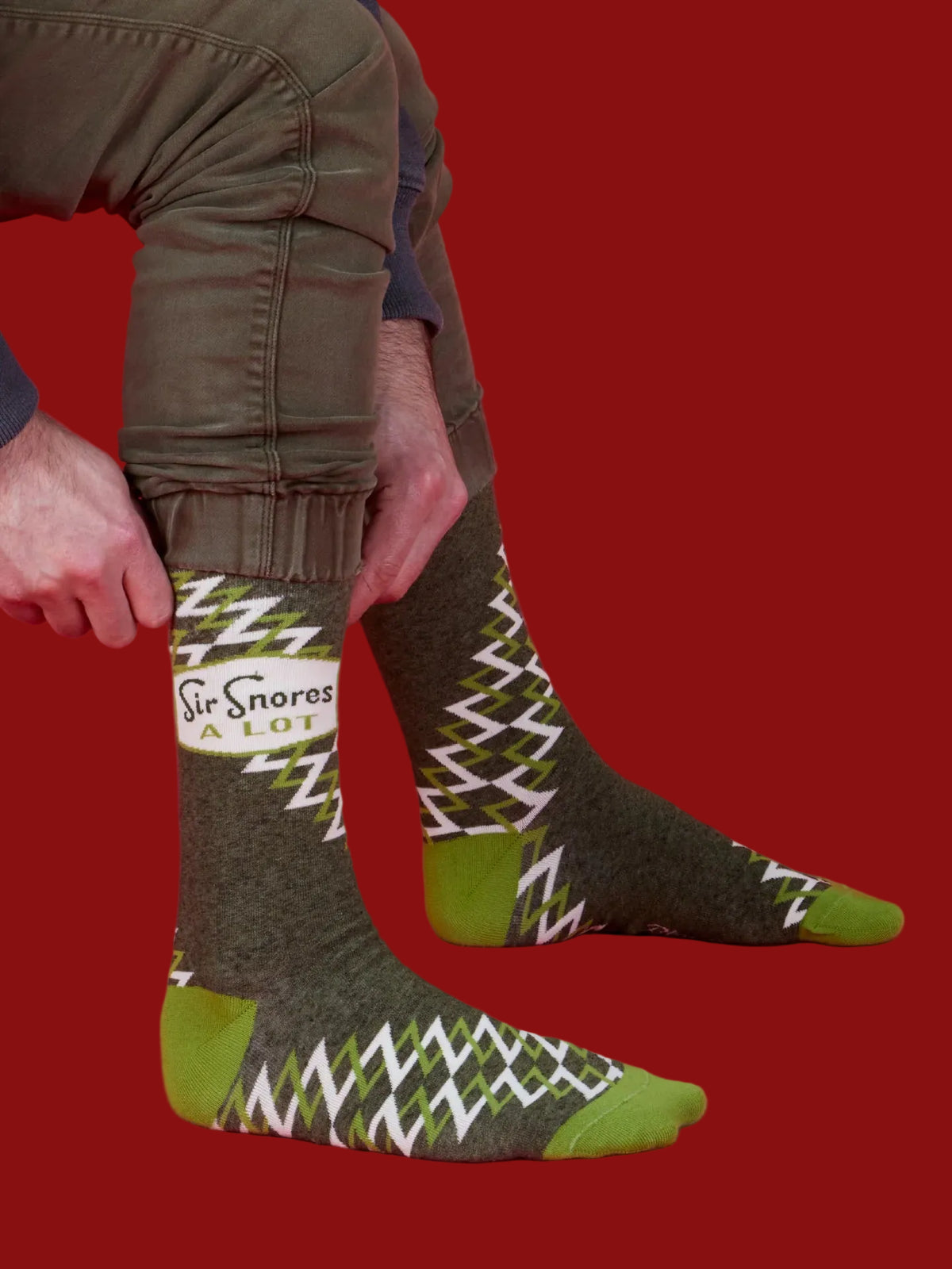 Sir Snores A Lot Men's Crew Socks