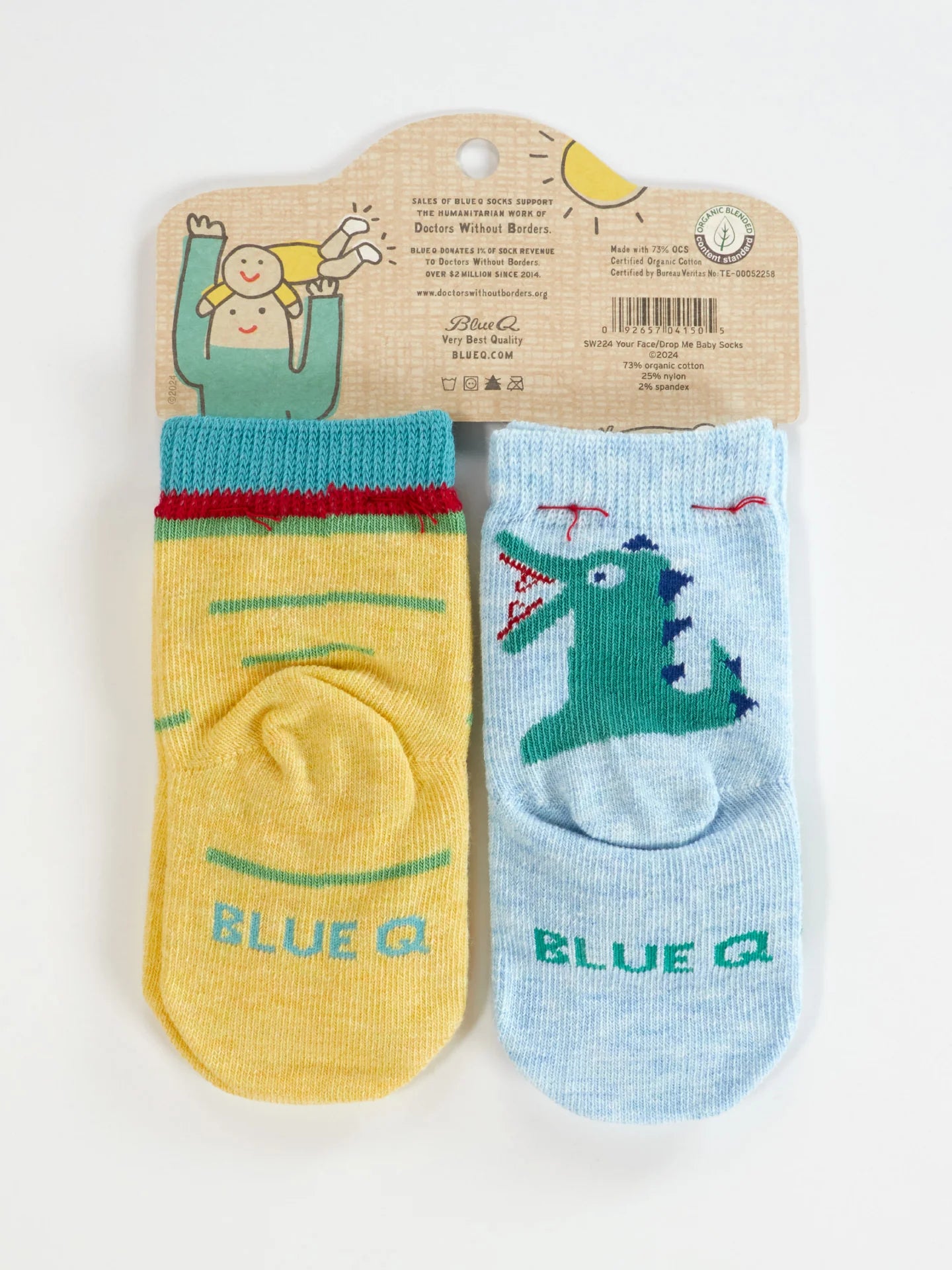 Your Face / Drop Me Organic Cotton Baby Socks - 2 Pairs