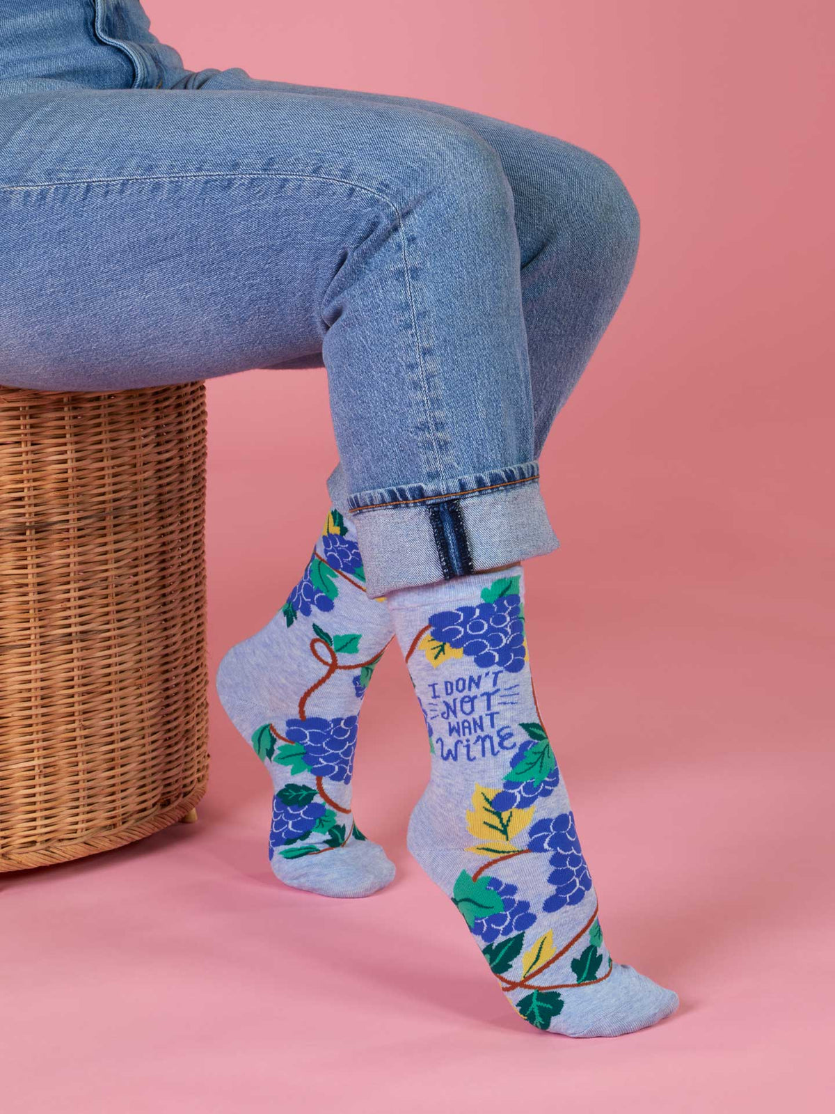 I Don't Not Want Wine Women's Crew Sock
