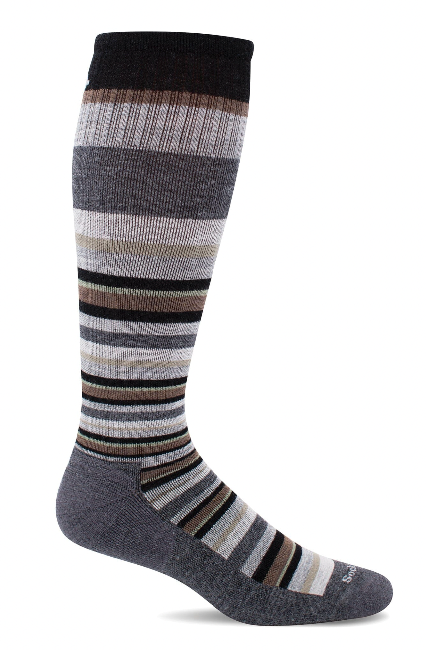Up Lift Men's Bamboo/Merino Firm Compression Socks on Charcoal