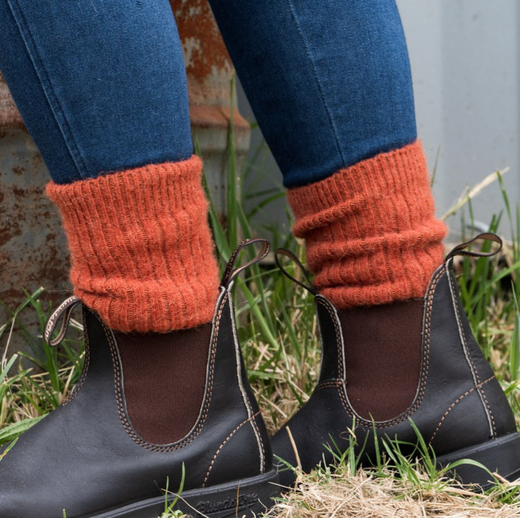 Luxury Alpaca Blend Socks in Terracotta - Aussie Made