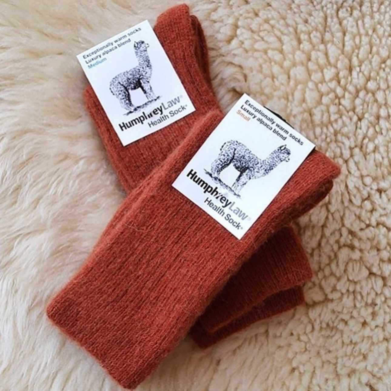 Luxury Alpaca Blend Socks in Terracotta - Aussie Made