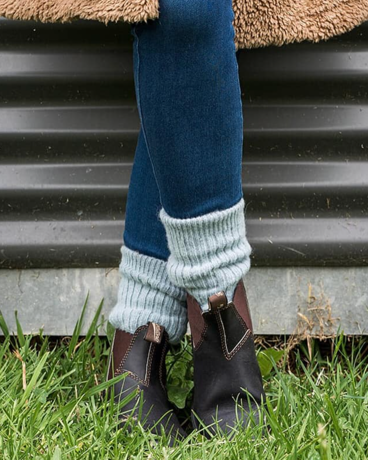 Luxury Alpaca Blend Socks in Lichen - Aussie Made