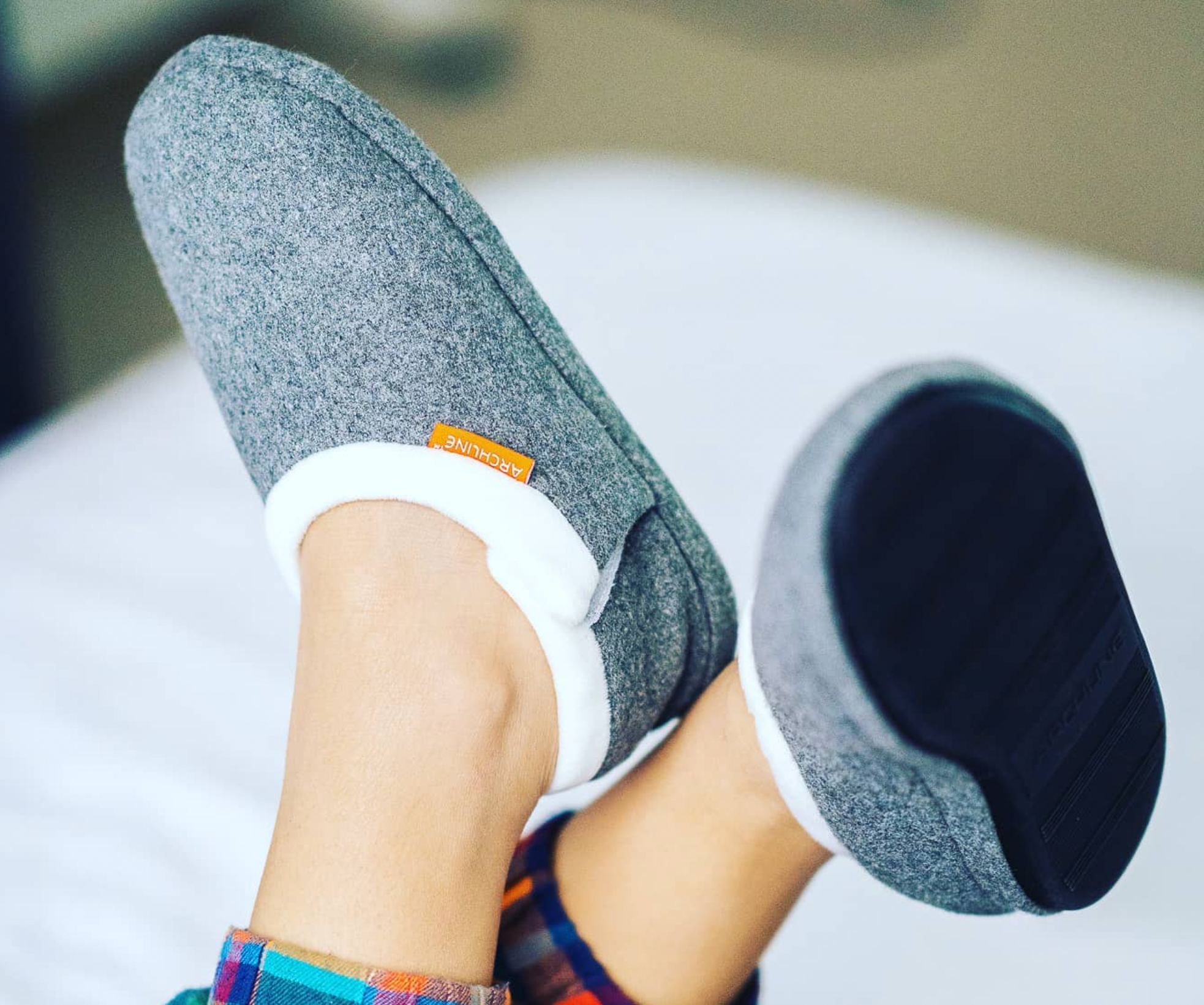 Archline Orthotic Slippers Closed – Grey Marl