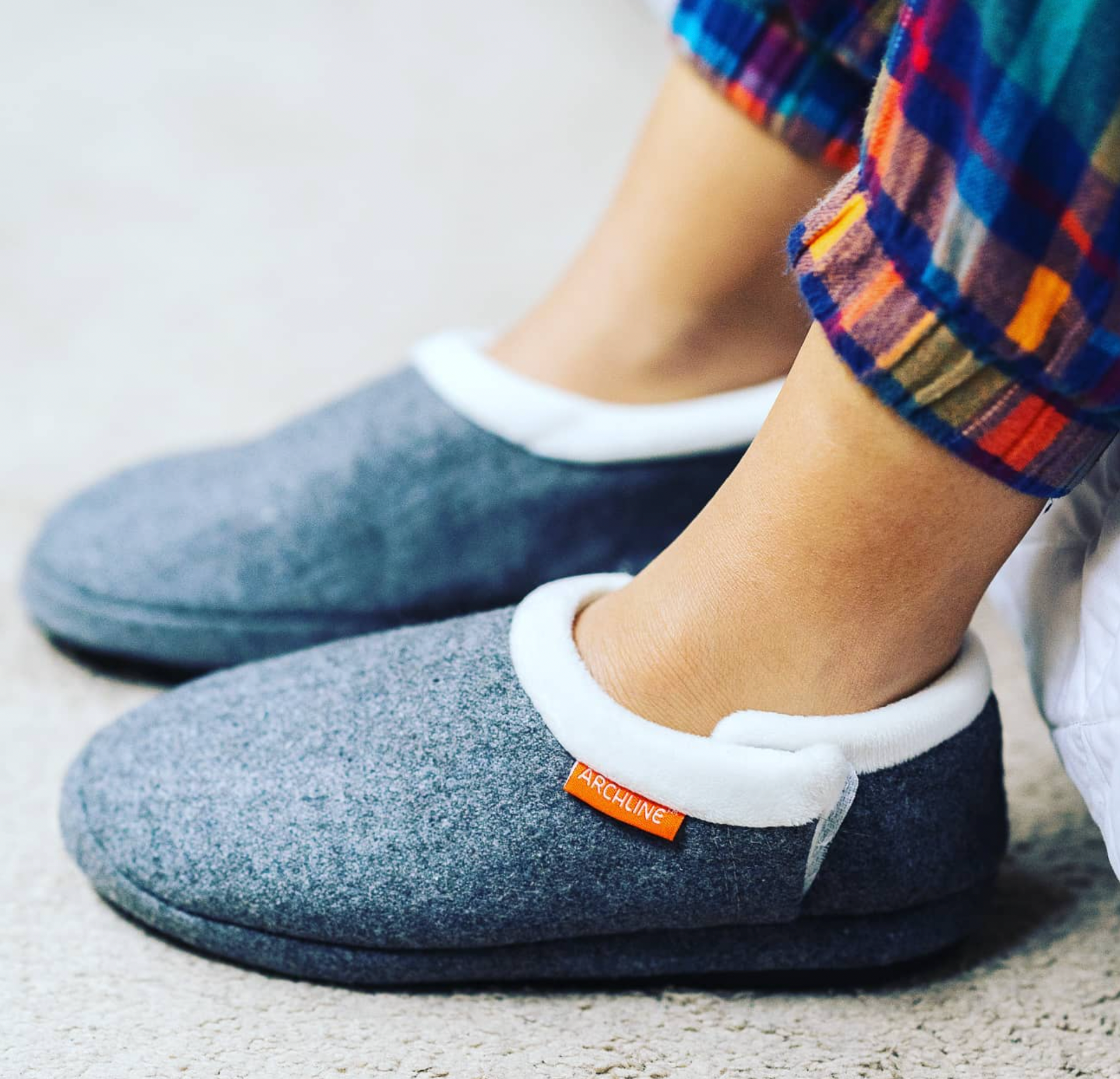 Archline Orthotic Slippers Closed – Grey Marl