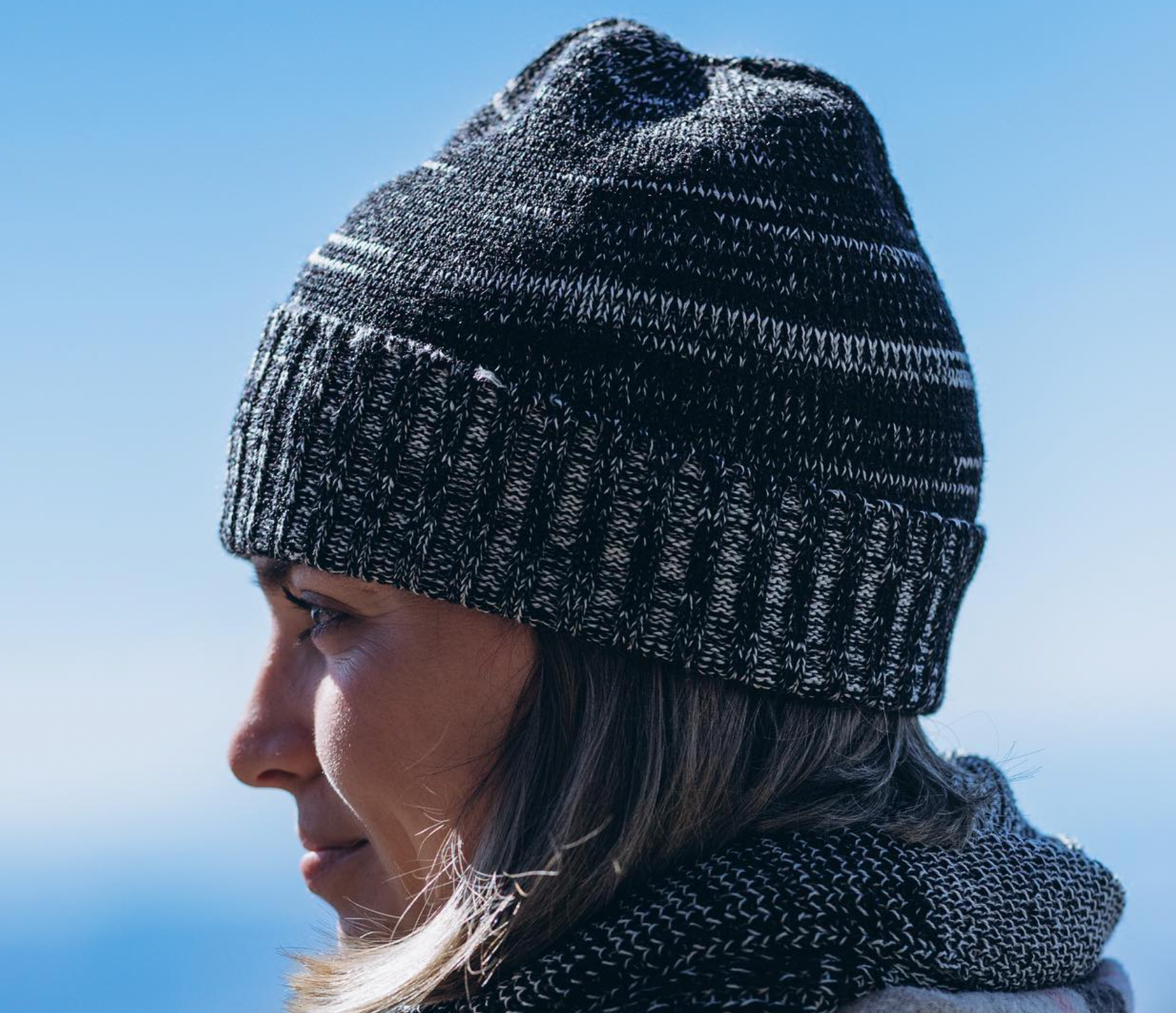 Pure Merino Beanie - Black and White