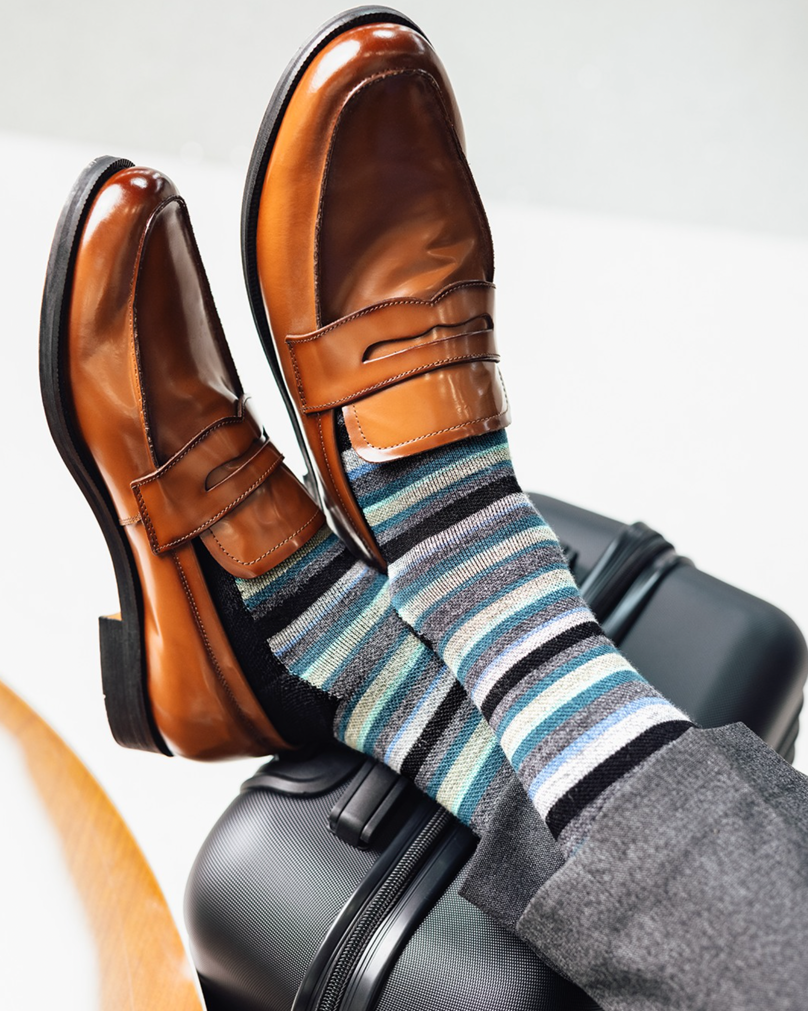 Up Lift Men's Bamboo/Merino Firm Compression Socks on Black