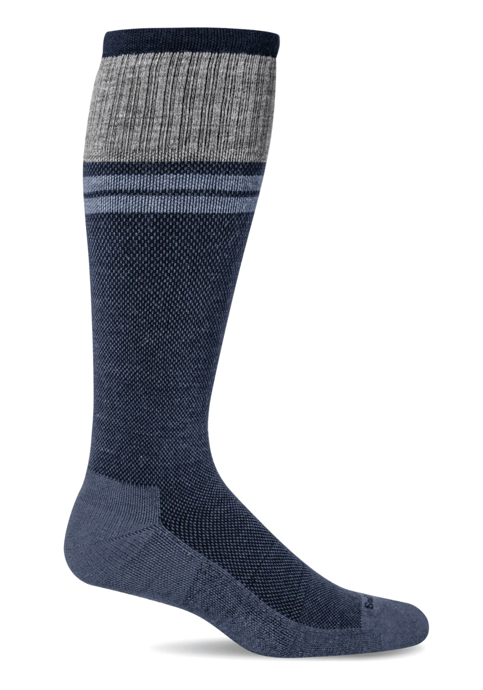 Sportster Men's Bamboo/Merino Moderate Compression Socks in Denim