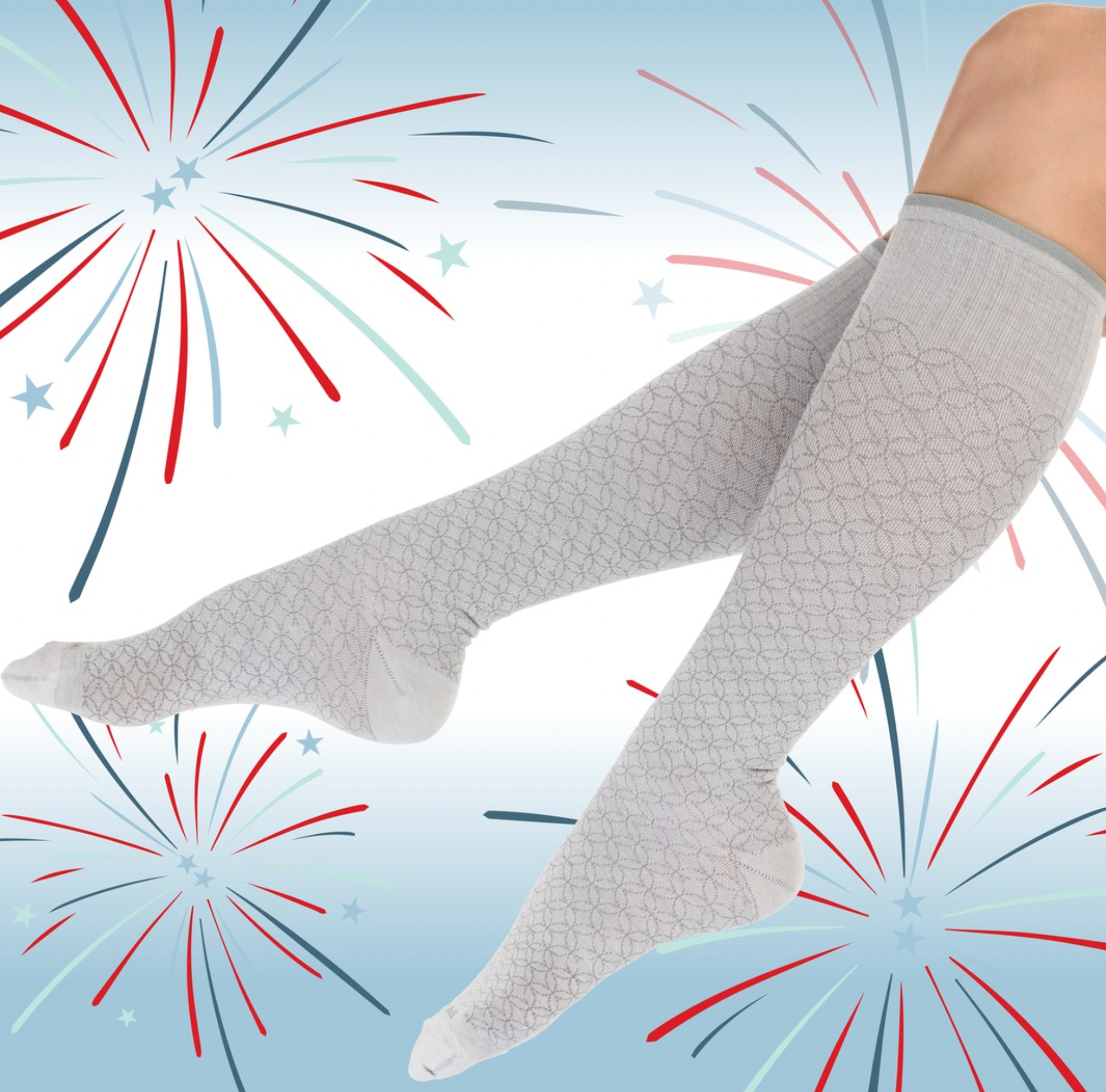 Featherweight Fancy Women's Bamboo/Merino Moderate Graduated Compression in Natural