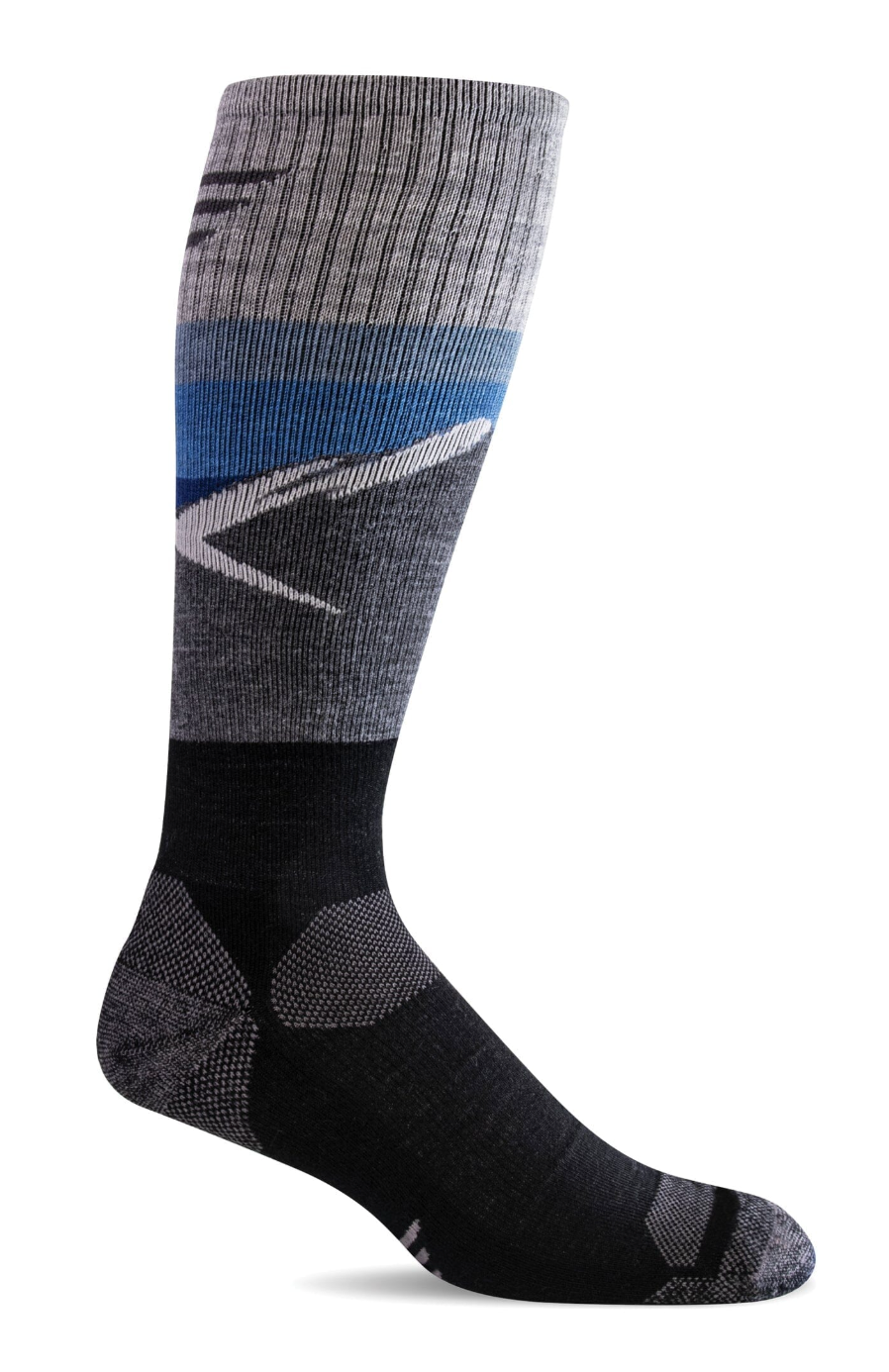 Modern Mountain Men's Merino and Alpaca Moderate Graduated Compression Sock in Black