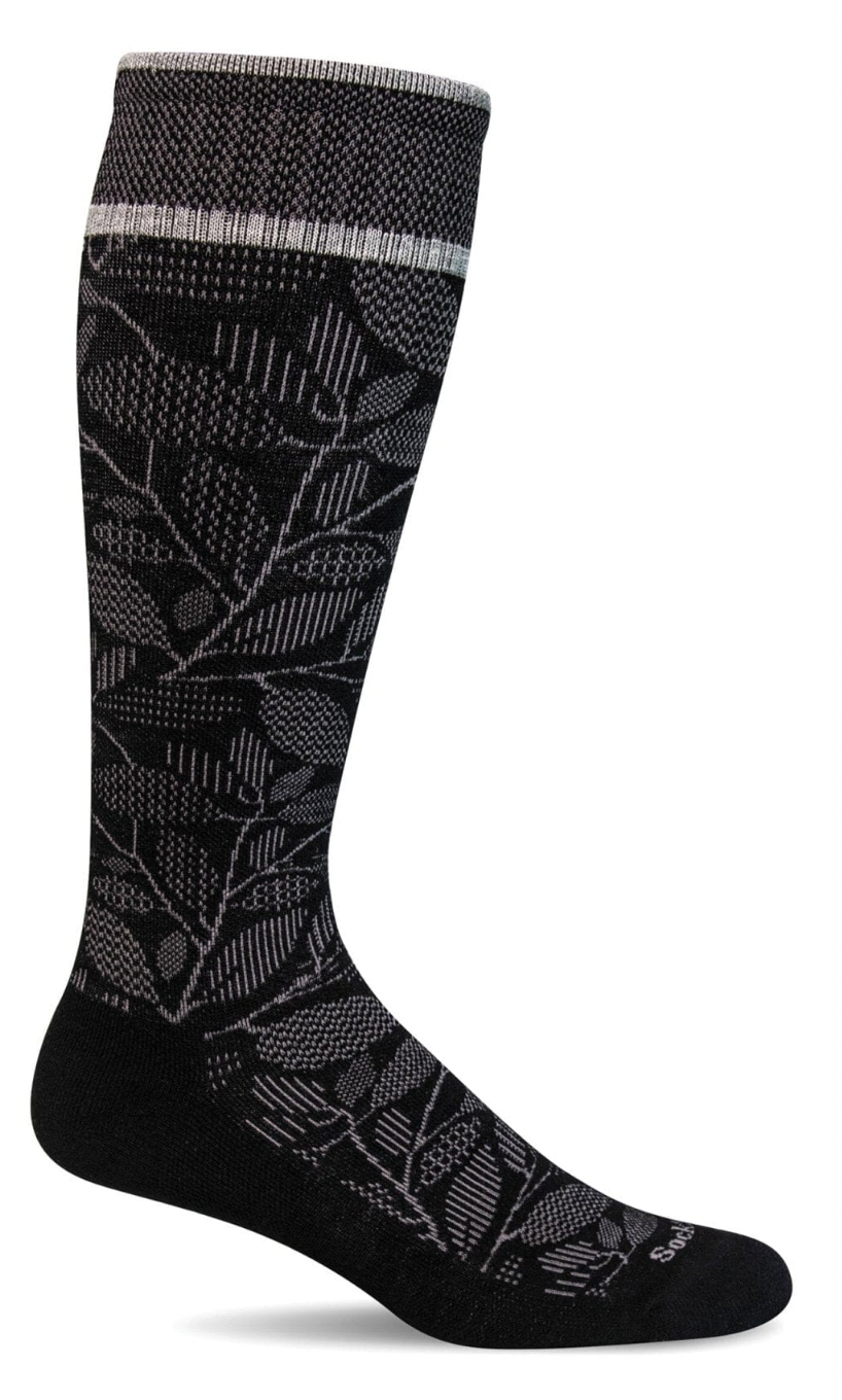 Fauna Women's Bamboo/Merino Firm Graduated Compression Socks in Black