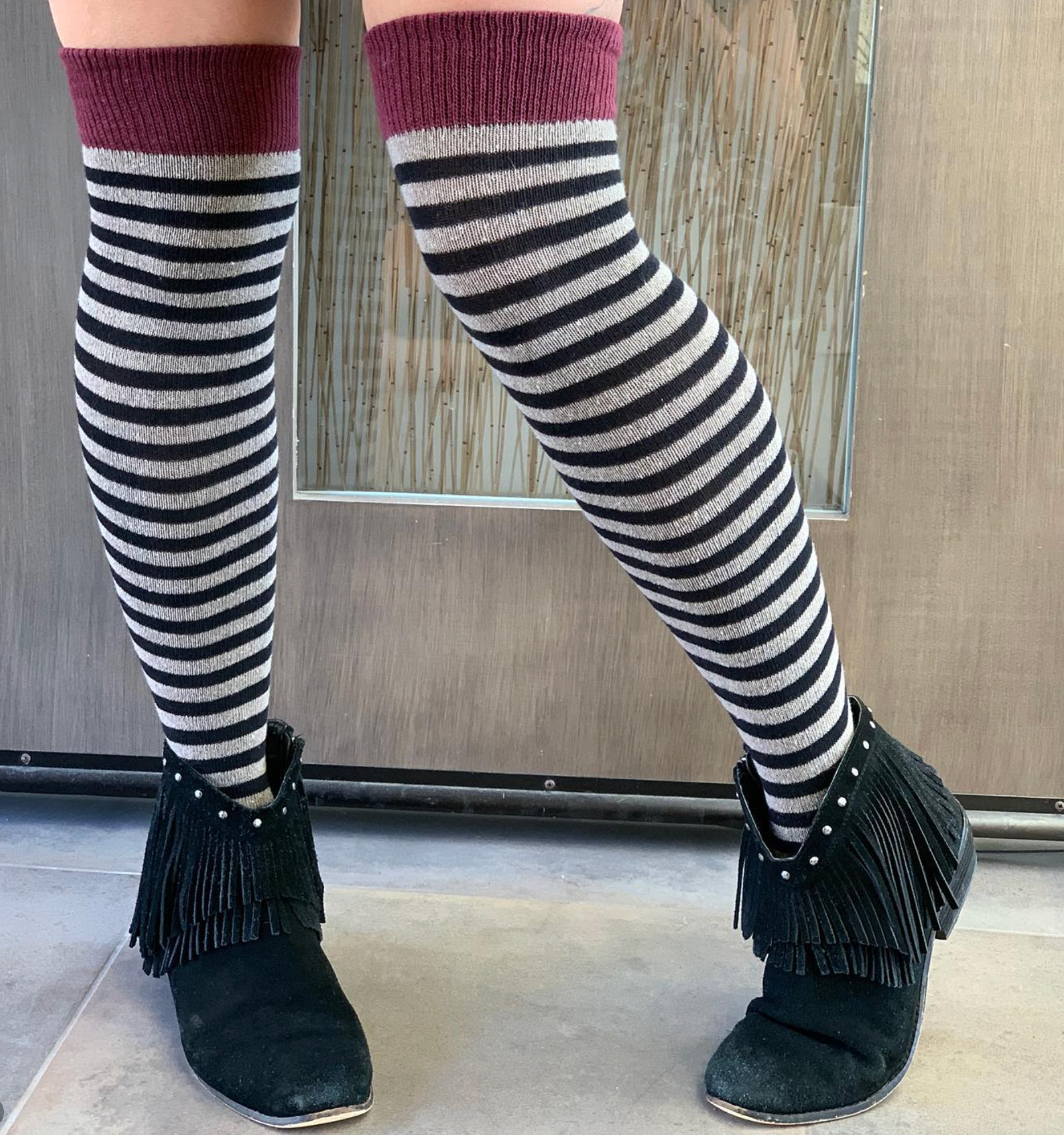 Striped Over the Knee Socks
