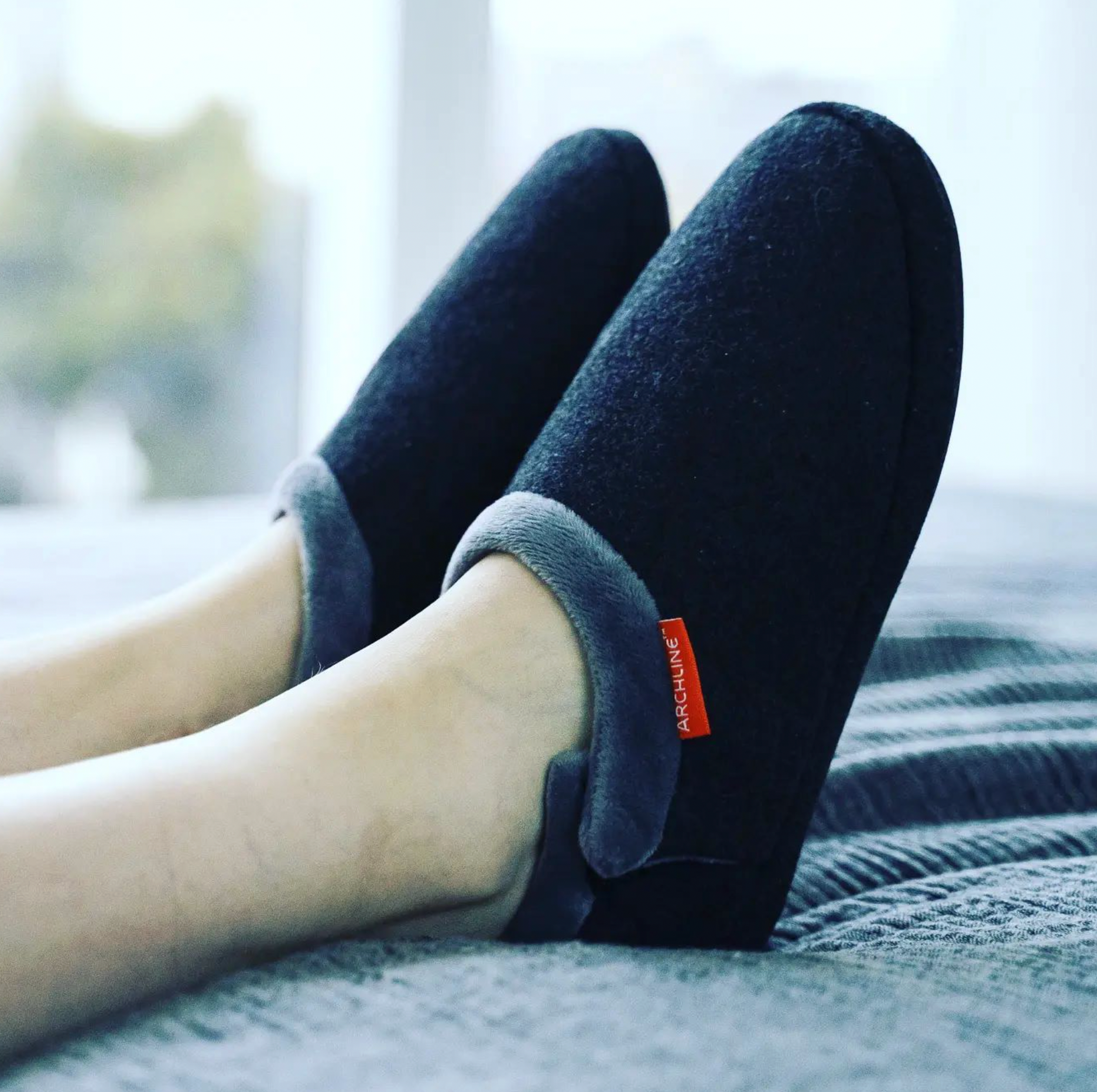 Archline Orthotic Slippers Closed – Charcoal Marl