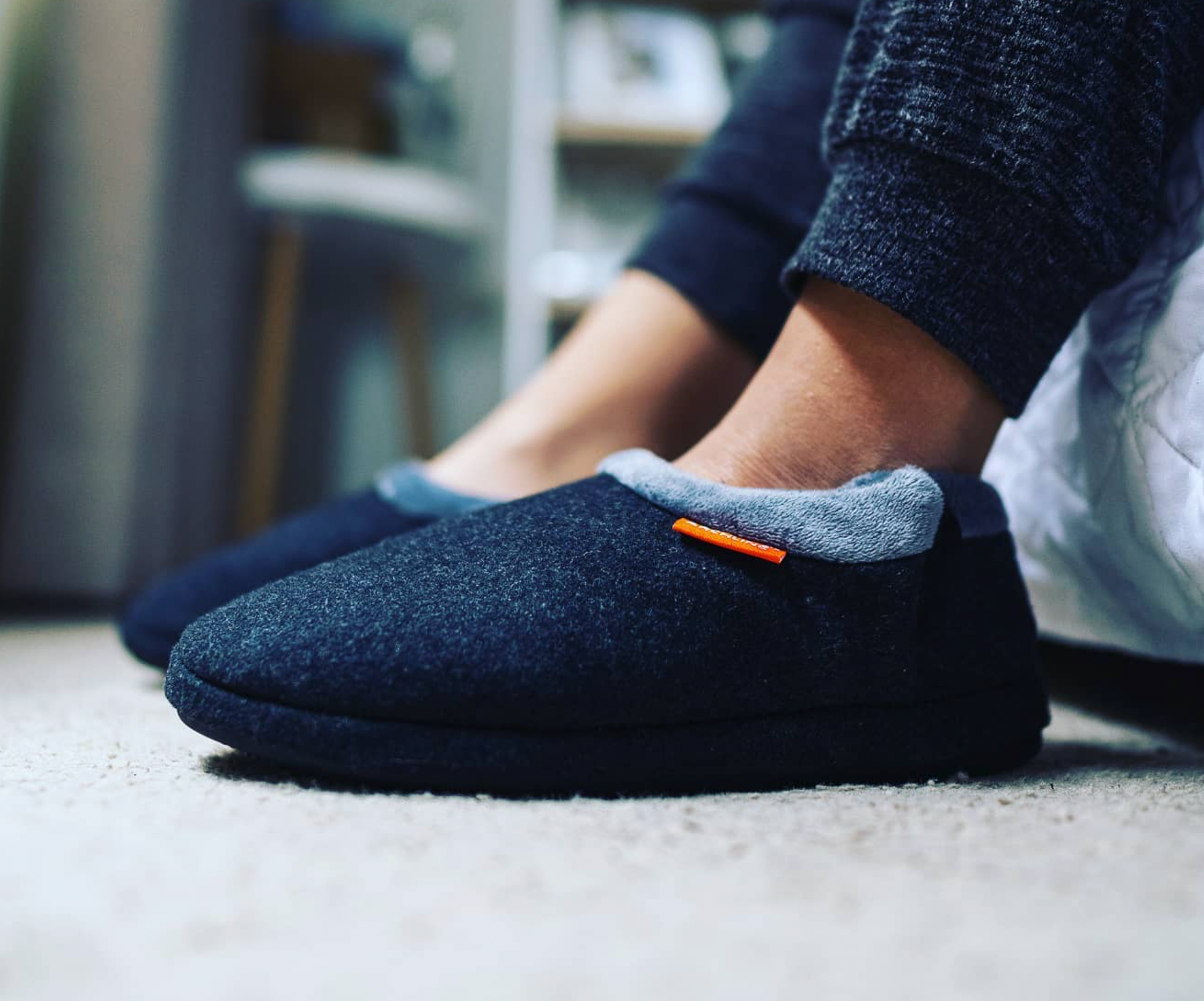 Archline Orthotic Slippers Closed – Charcoal Marl