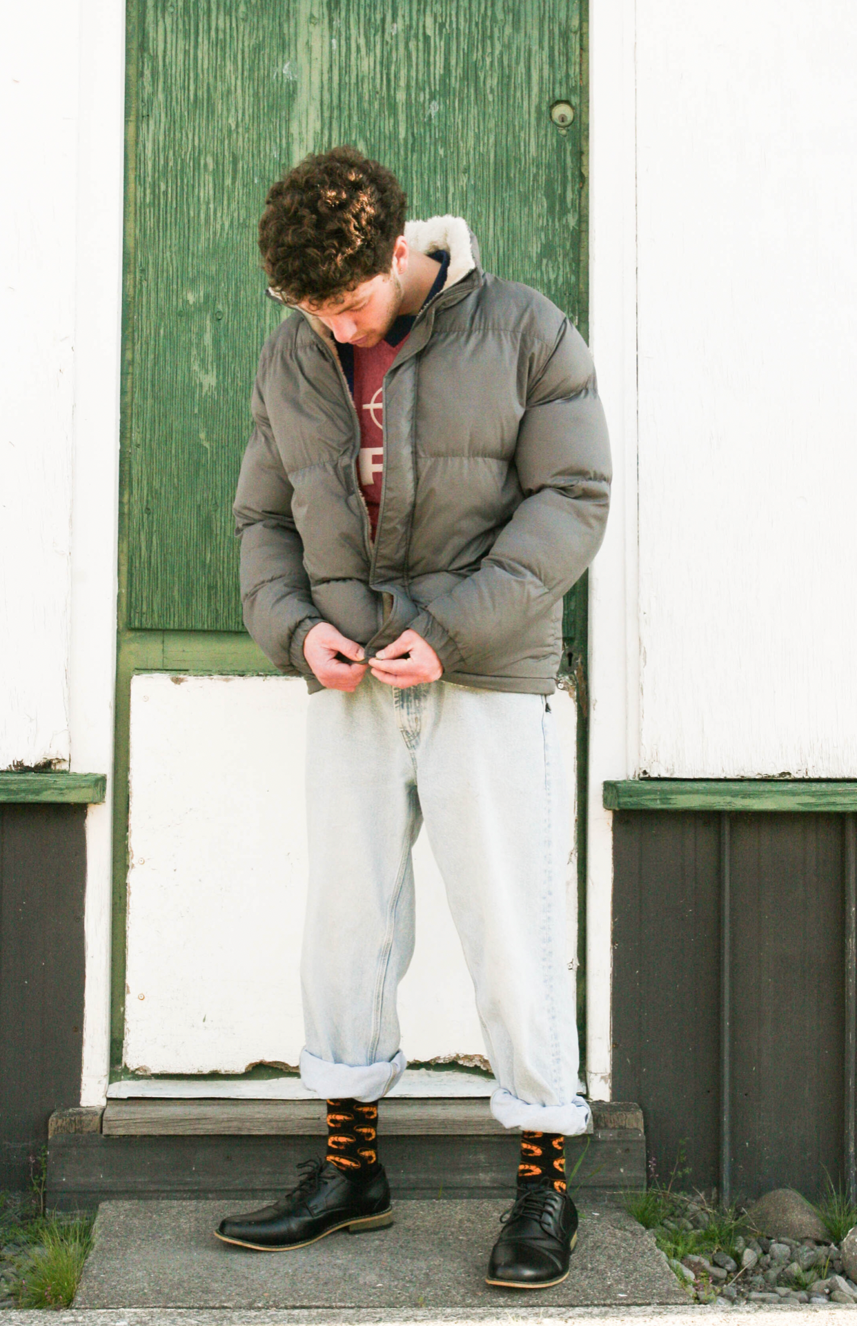 Prawns on Black Men's Crew Socks - Aussie Made