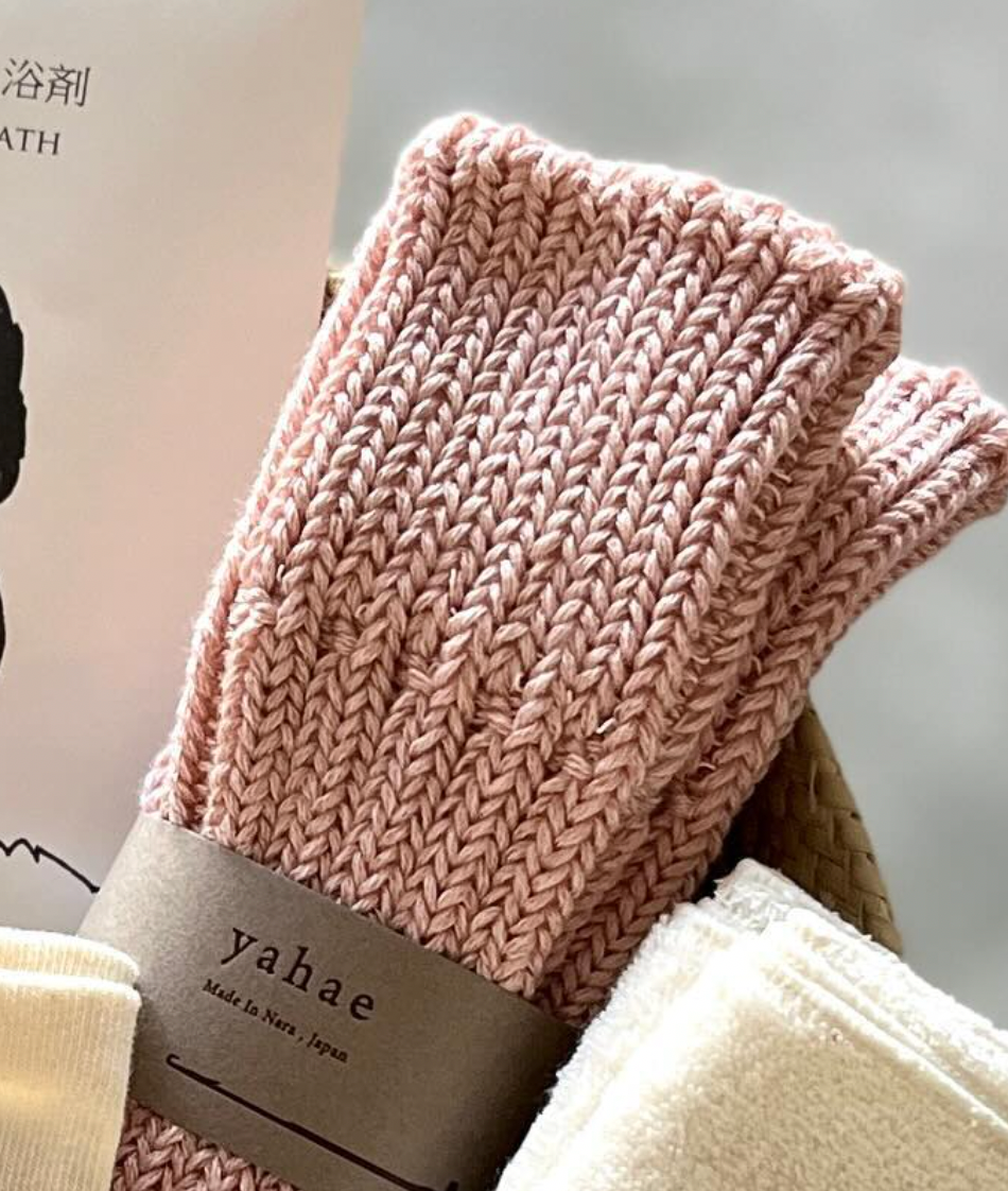 Organic Cotton Low Gauge Socks in Soft Pink