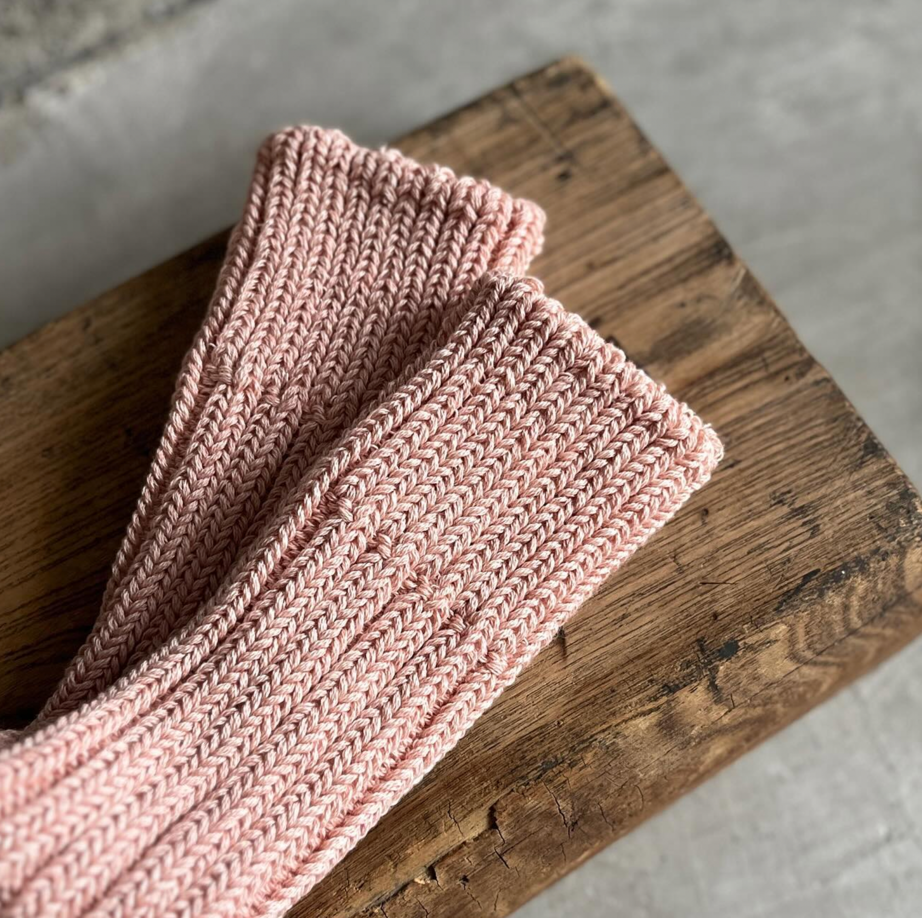 Organic Cotton Low Gauge Socks in Soft Pink