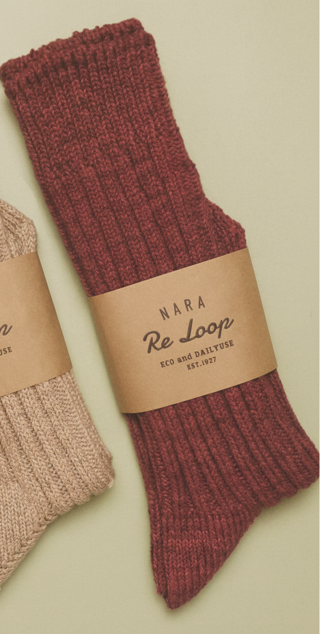 Recycled Cotton Crew Sock in Burgundy