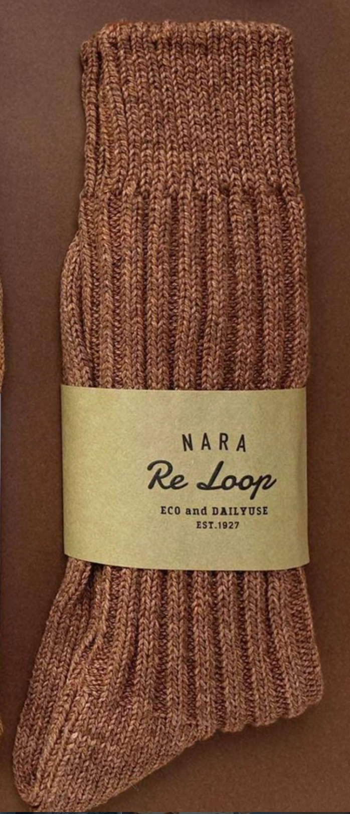 Recycled Cotton Crew Sock in Brick