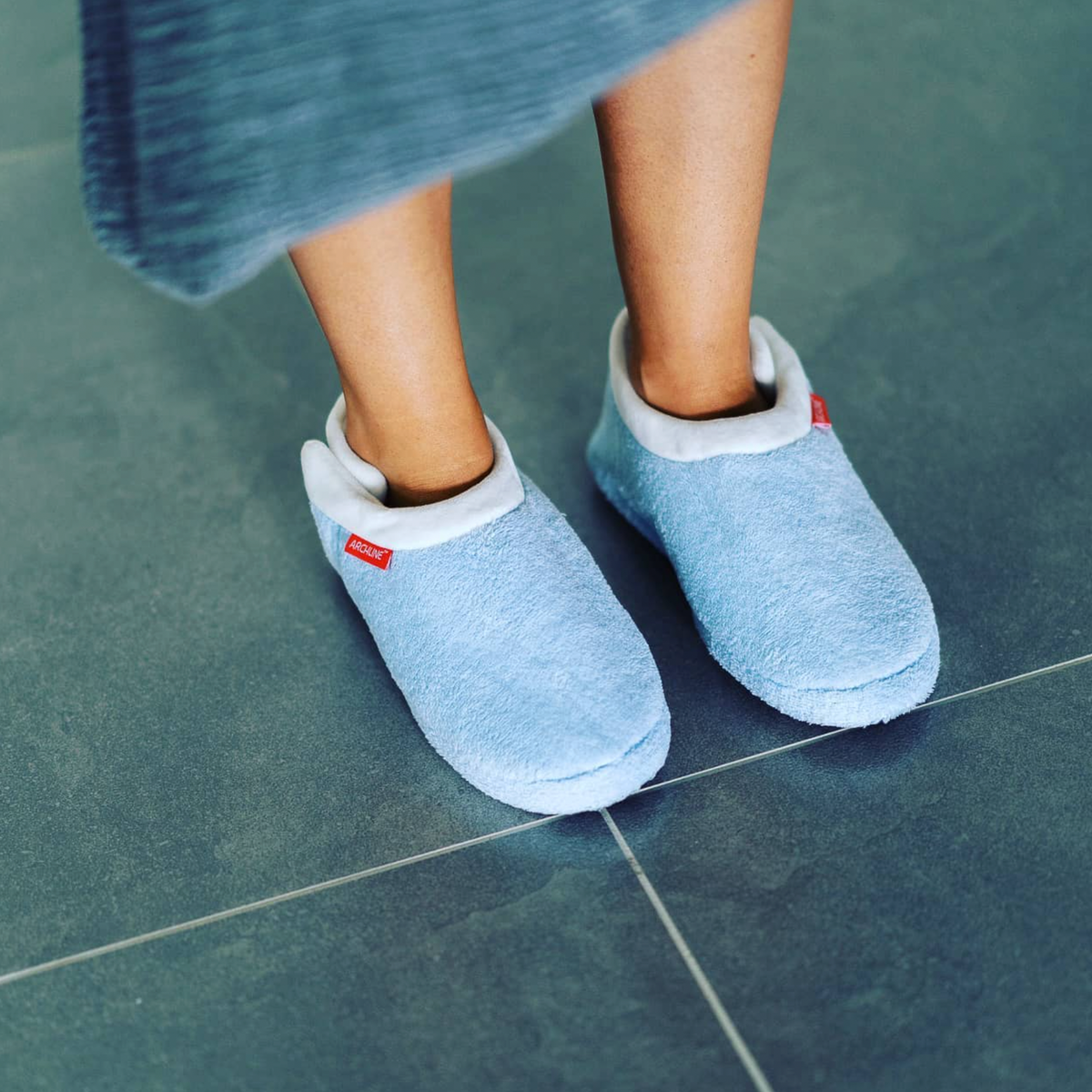 Archline Orthotic Slippers Closed – Baby Blue