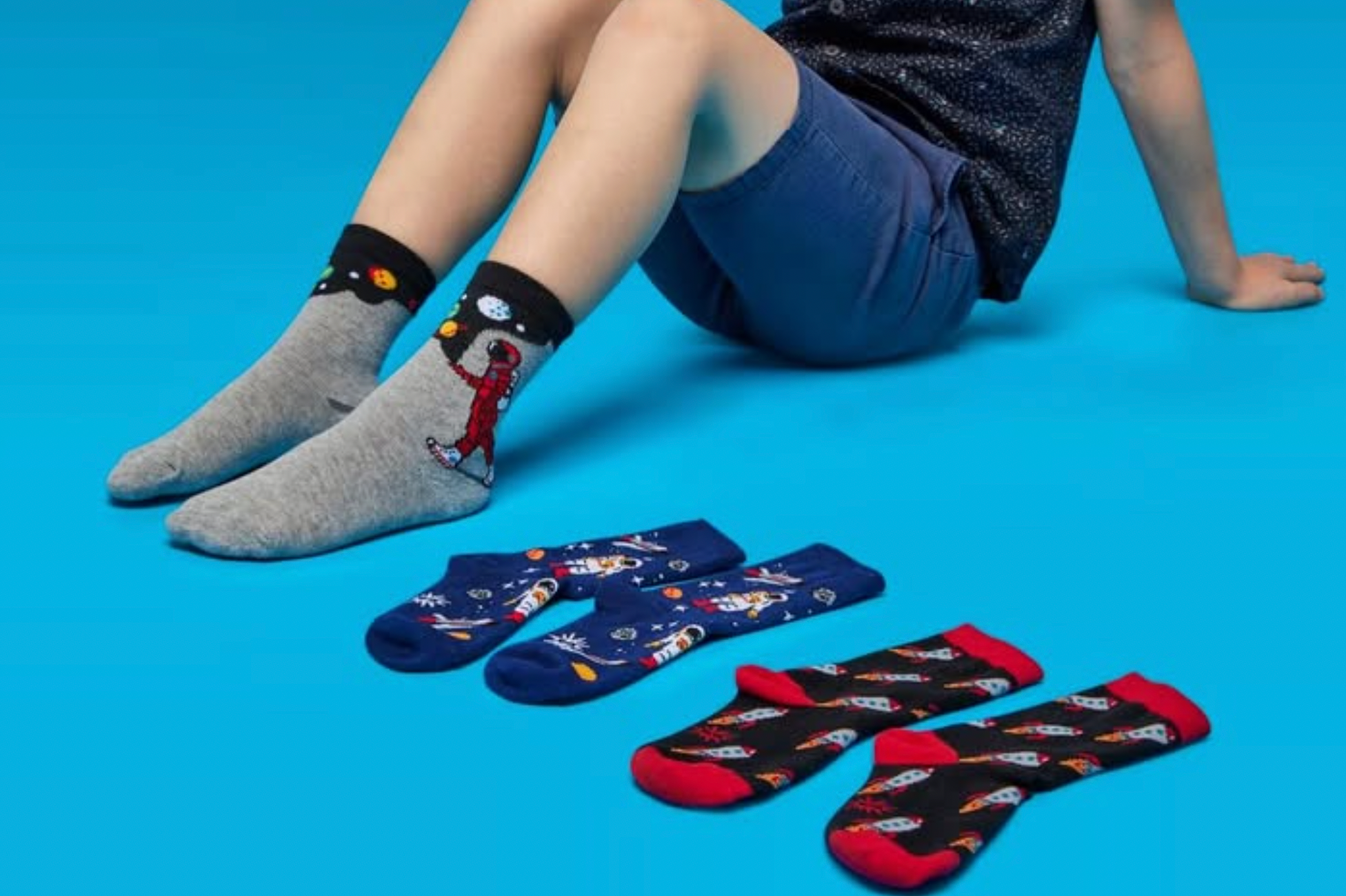 Moon Walk in the Morning Kids Crew Socks - 3 Pack